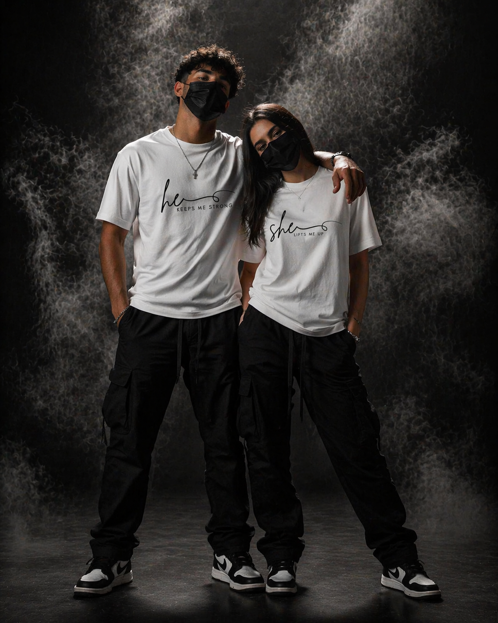 SHE/HE LIFTS ME UP COUPLE Tee SKU-CP6