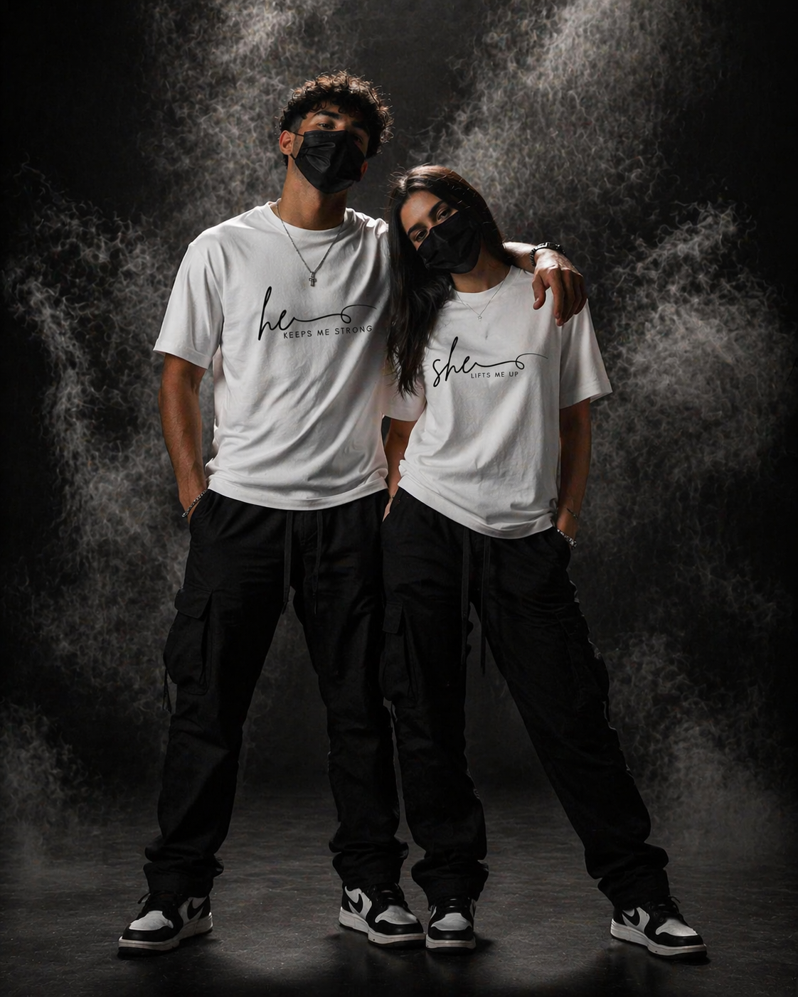 SHE/HE LIFTS ME UP COUPLE Tee SKU-CP6