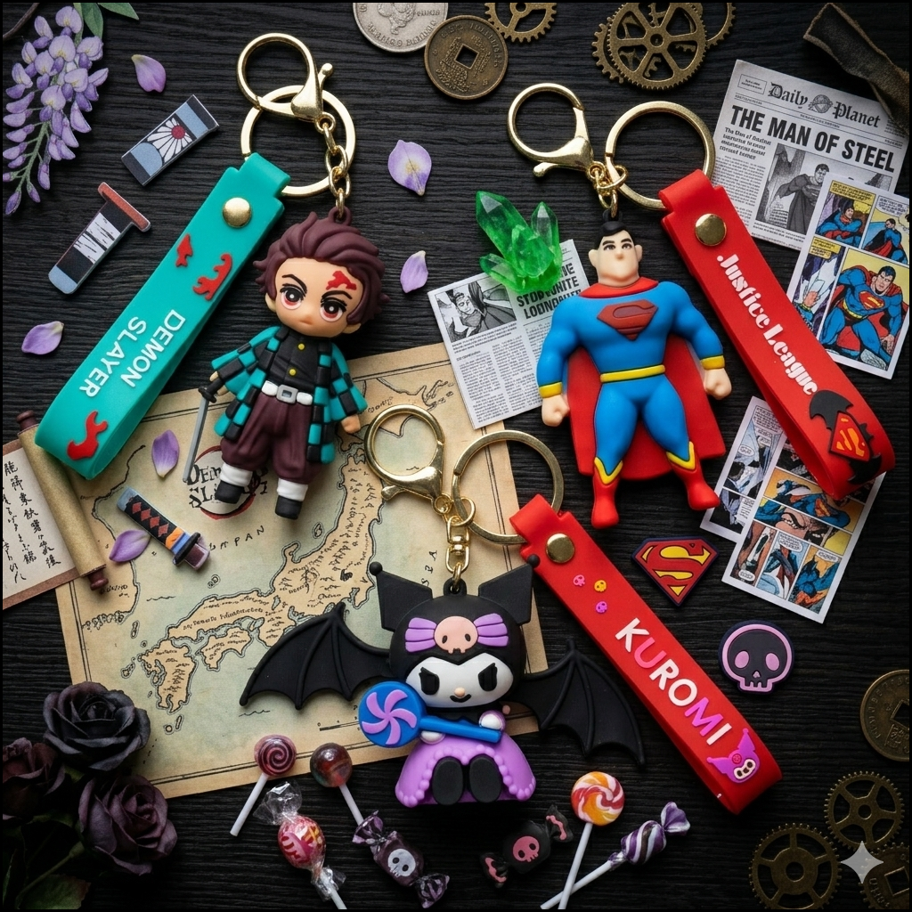 PACK OF 3 KEY CHAINS COMBO SKU-KY06C